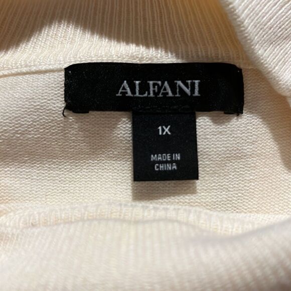 Alfani Women's Ivory Stud Trim Mock Neck - Picture 4 of 5